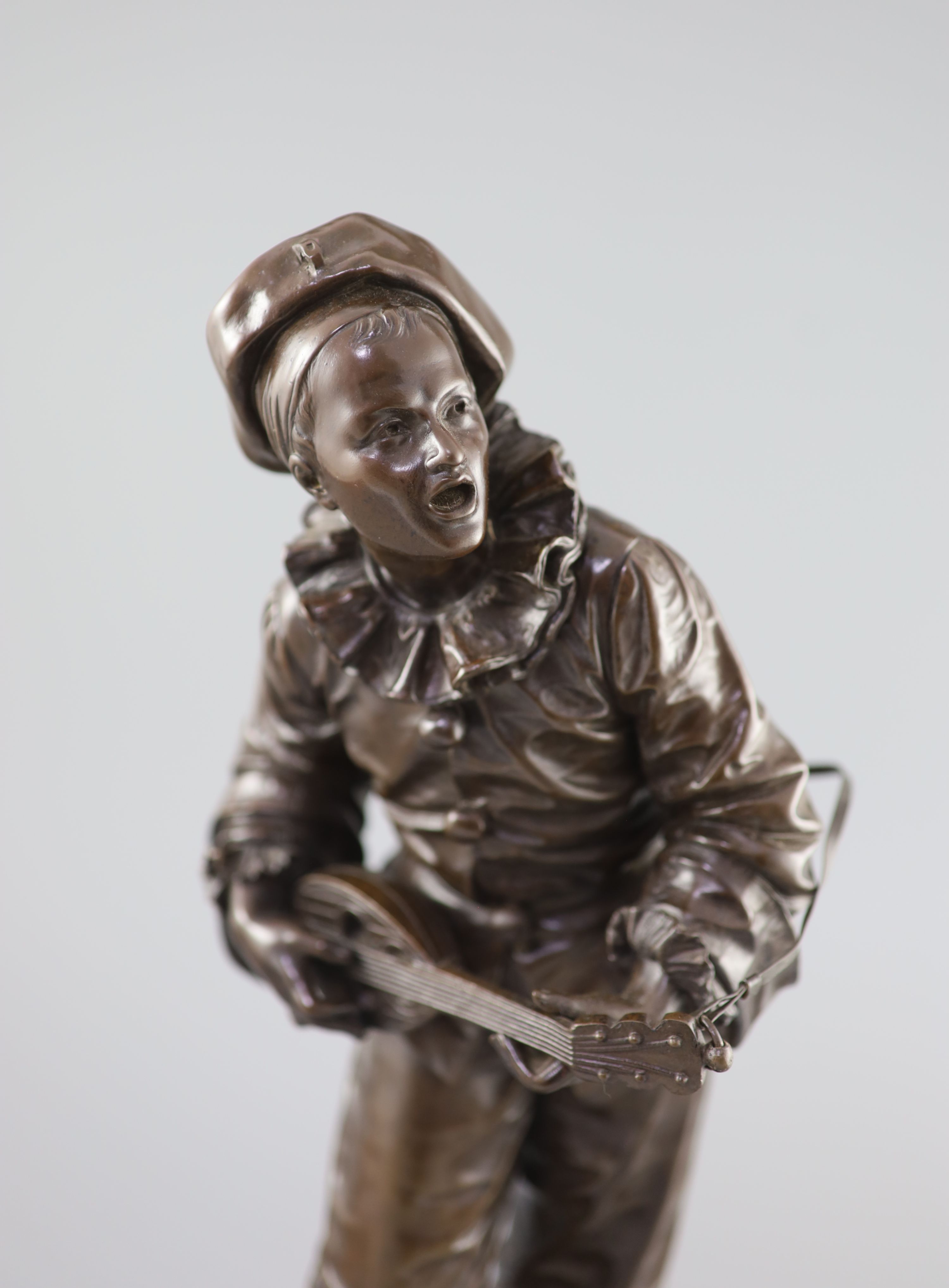 Eutrope Bouret (1833-1906) a bronze figure; ‘Au Clair de la Lune’, 46cm high.